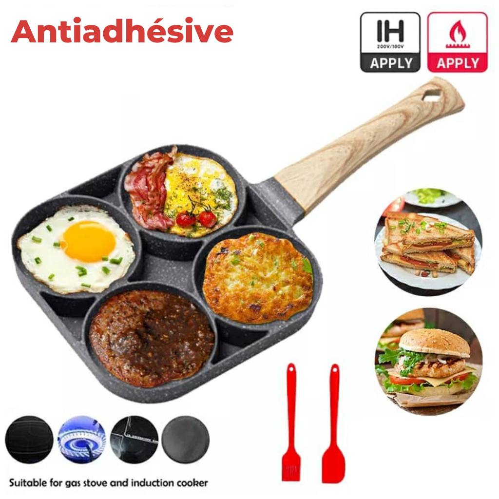 309087410_5887145814630341_4005090124442321090_n-1.png Poêle à crêpes & oeufs avec 4 trous en aluminium antiadhésive - الصورة 1