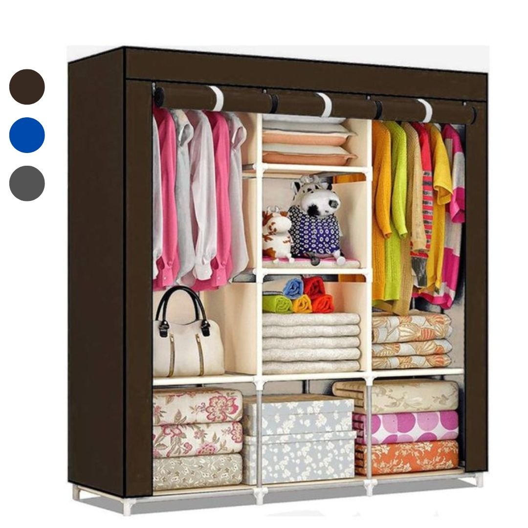 xr:d:DAFVfzqZSaU:822,j:3491445389,t:23021111 Armoire De Rangement et Penderie 7 Étages Porte Cintres Et Rideau Anti-Poussière - الصورة 1