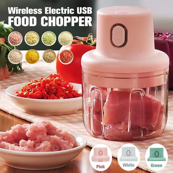 60a1ead14f141900ccc67384-large.jpg Mini Hachoir électrique Portable Rechargeable 250 ML - الصورة 1