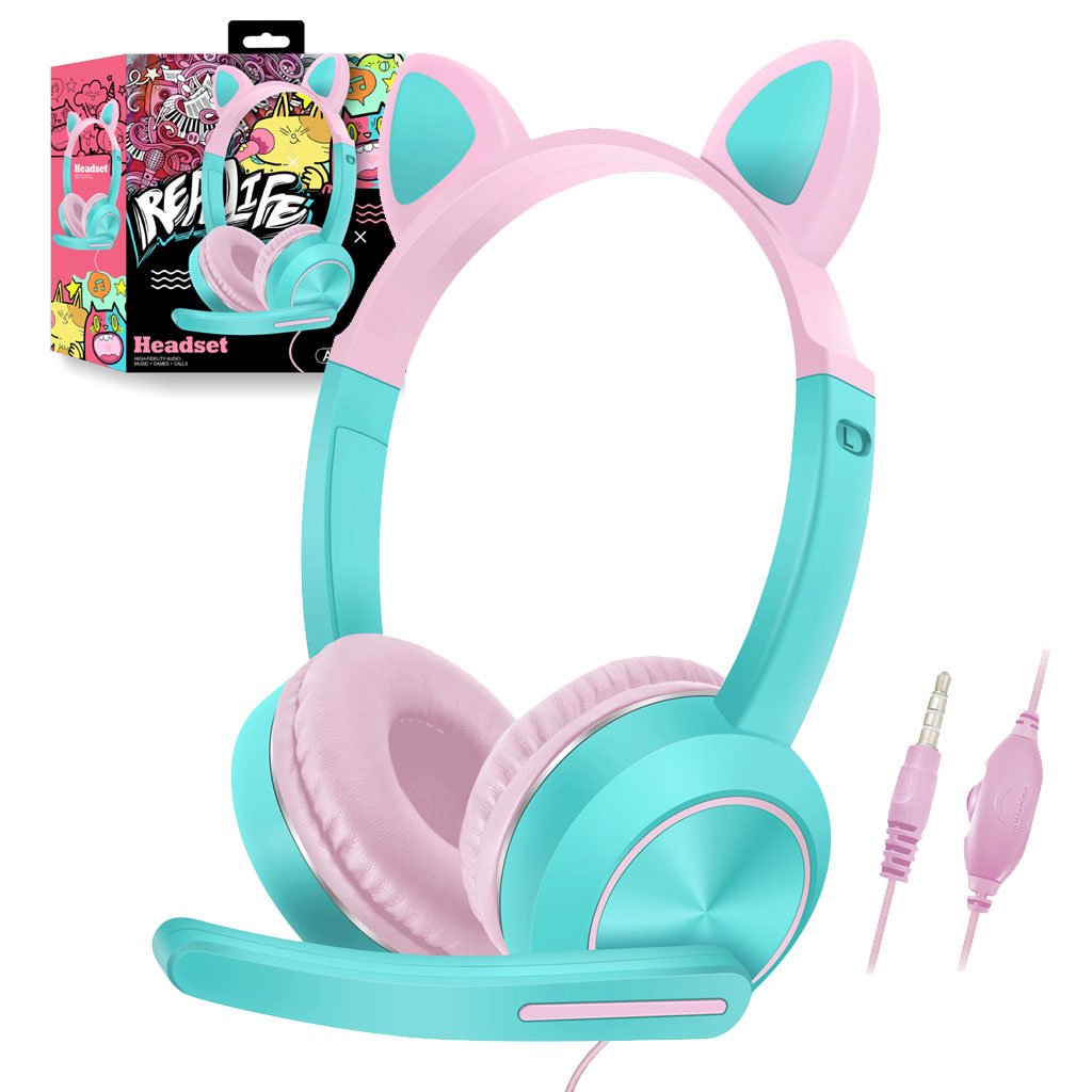 AKZ024-CNC-2.jpg Casque Oreilles de chat Bluetooth avec micro AKZ-024 - الصورة 1