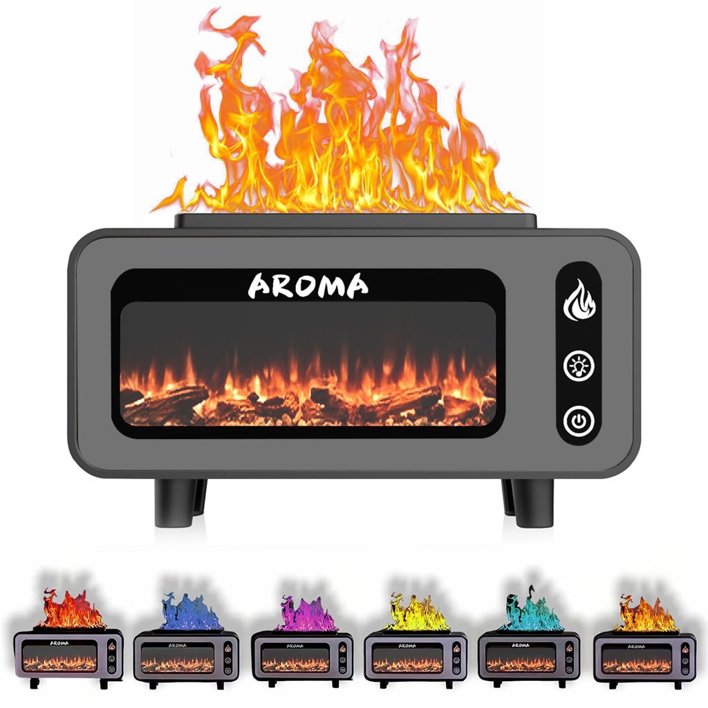 Aroma-Difiseur-cnc.jpg Diffuseur d’huiles essentielles et humidificateur à flamme - الصورة 1