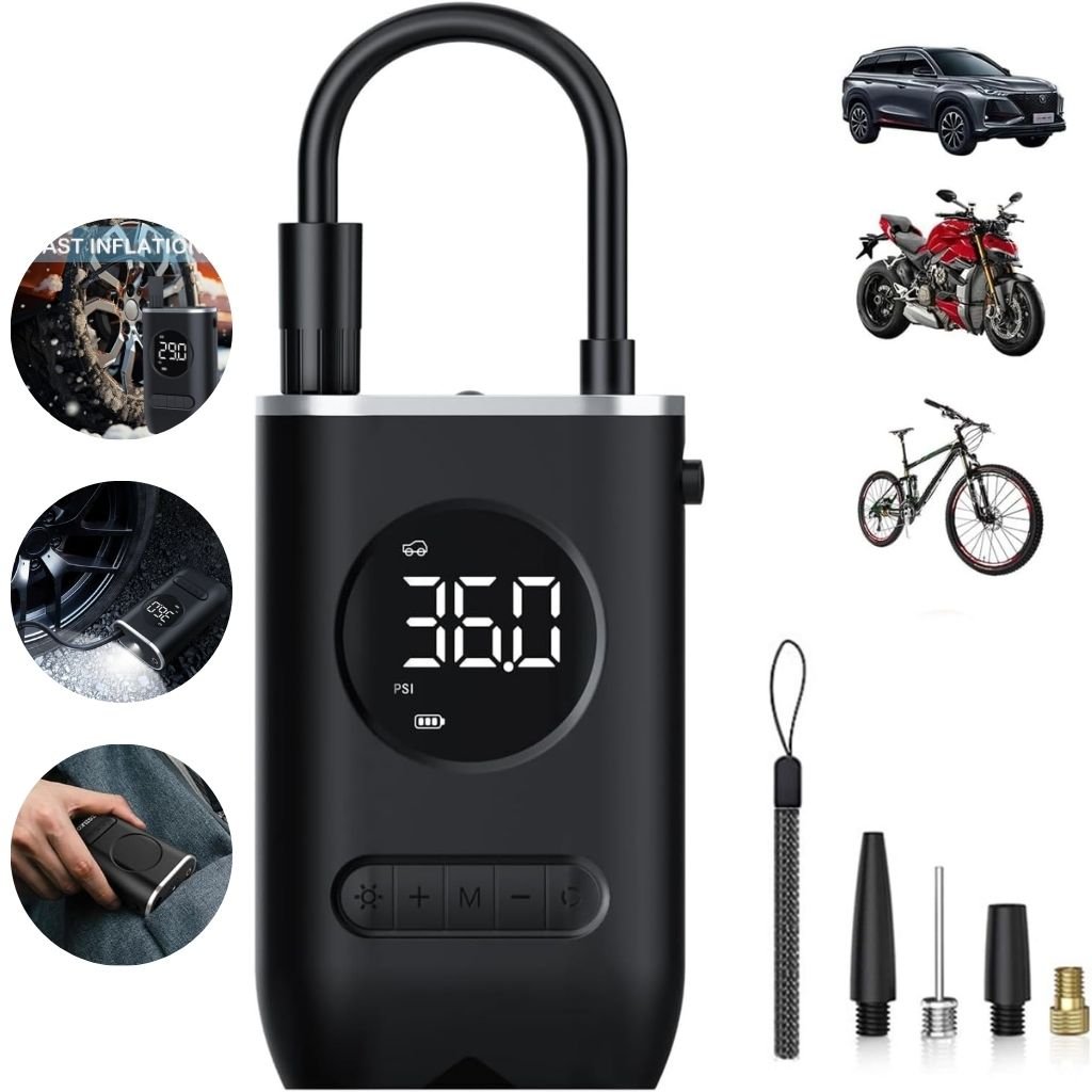 CZK3668-CNC.jpg Compresseur d'Air Portable 150 PSI avec Lampe LED – منفاخ هواء محمول مع إضاءة - الصورة 1