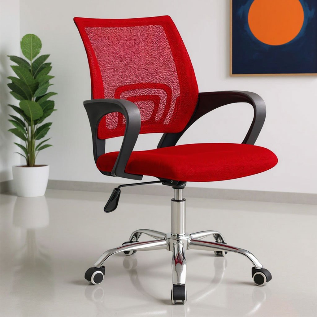 Chaise-bureaux-v3-28-1.jpg Chaise de Bureau Ergonomique avec Support Lombaire Rouge – كرسي مكتب مريح مع دعامة للظهر - الصورة 1