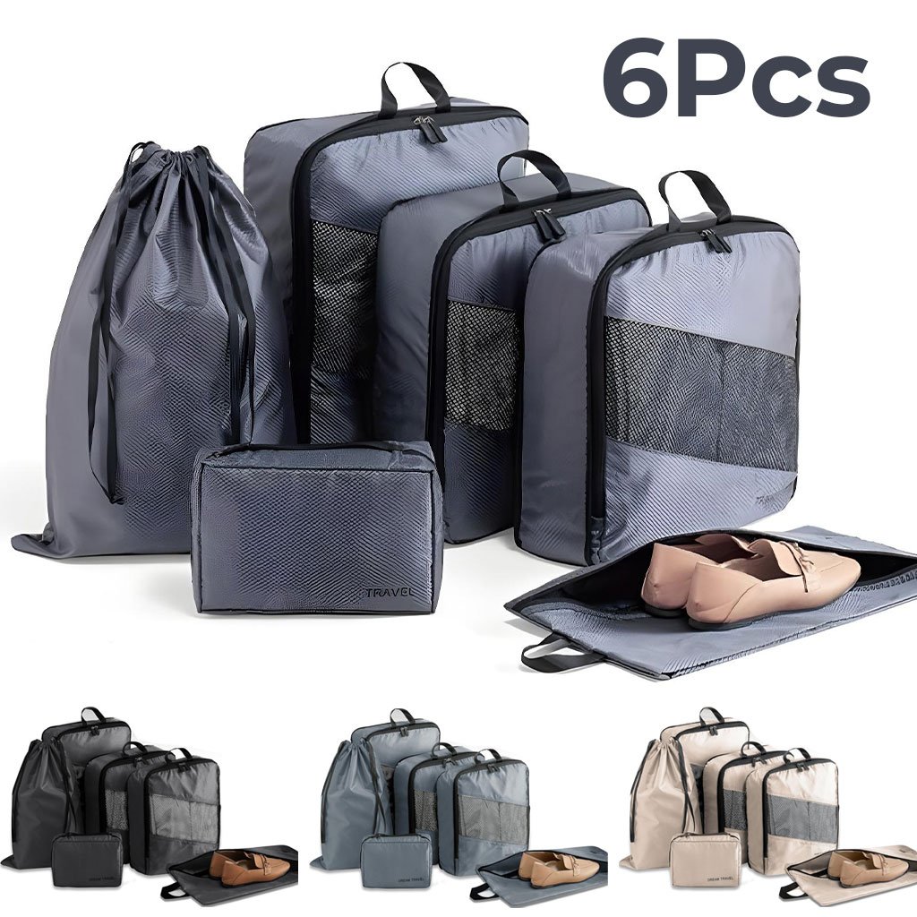 Cube-6Pcs-cnc-7.jpg Lot de 6 sacs de voyage et compression extensibles pour valises - الصورة 1