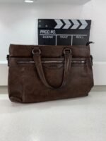 ⁦Cartable Homme en Simili Cuir Design Élégant Jeep 180551-12 Marron Foncé – حقيبة جلدية لون بني داكن⁩ - الصورة ⁦3⁩