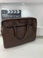 ⁦Cartable Homme en Simili Cuir Design Élégant Jeep Marron Foncé – حقيبة جلدية لون بني داكن⁩ - الصورة ⁦6⁩