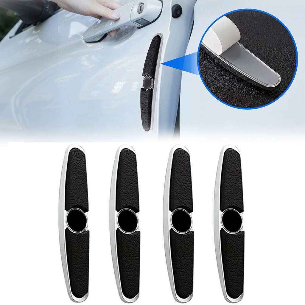 Door-Guards-cnc-1-6.jpg Protections de bord de portière latérales en caoutchouc et acier chromé 4Pcs – طقم حماية أبواب السيارة - الصورة 1