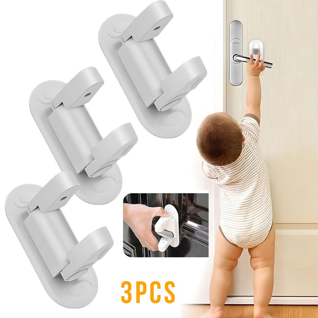 Door-handle-cnc-1 Serrure Anti-Overture Bloque-portes et Fenêtres pour Enfants 3Pcs - الصورة 1