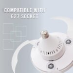 ⁦Ventilateur de plafond rétractable avec lumière réglable et télécommande⁩ - الصورة ⁦2⁩