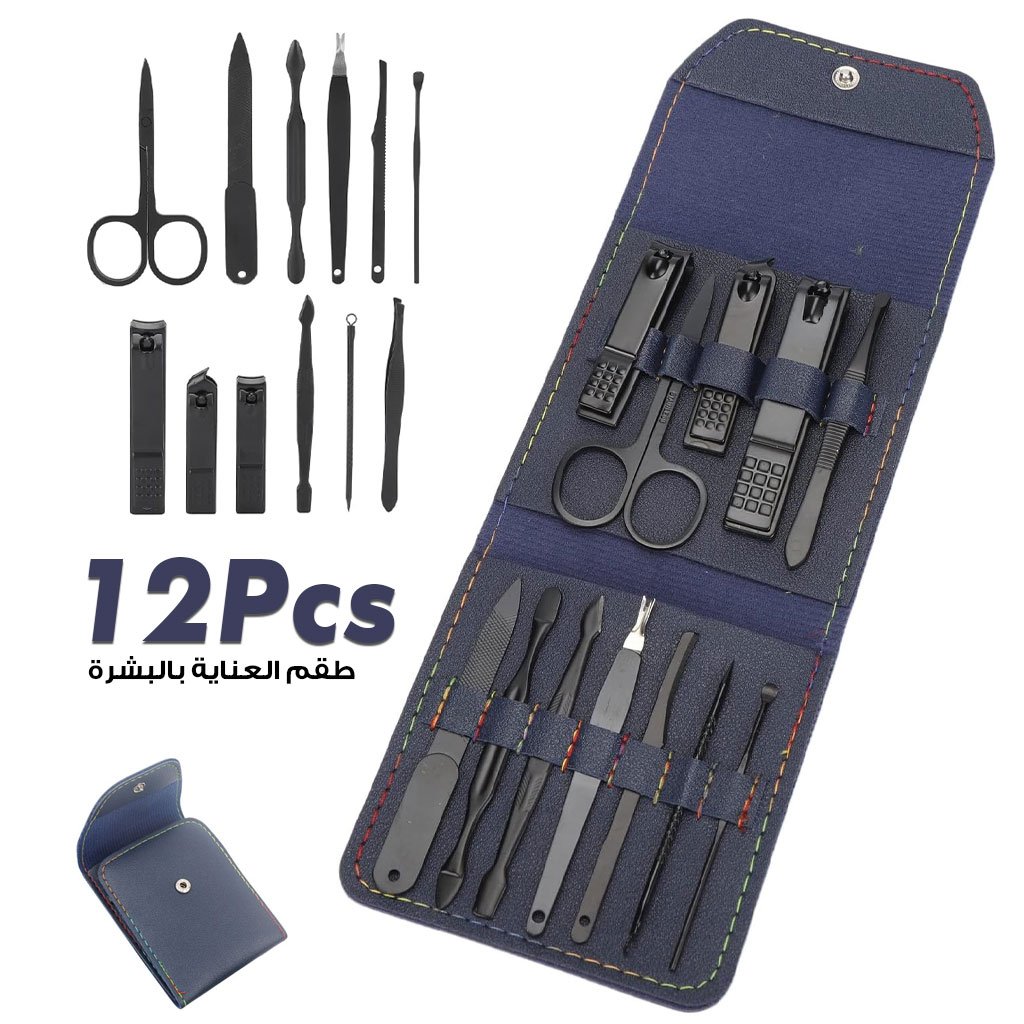 Ensemble-coupe-ongles-62028.jpg Ensembles 12 pcs de coupe-ongles professionnels en acier inoxydable - الصورة 1