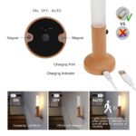 ⁦Applique murale rechargeable en bois avec détecteur de mouvement effet glow – مصباح جداري محمول⁩ - الصورة ⁦5⁩