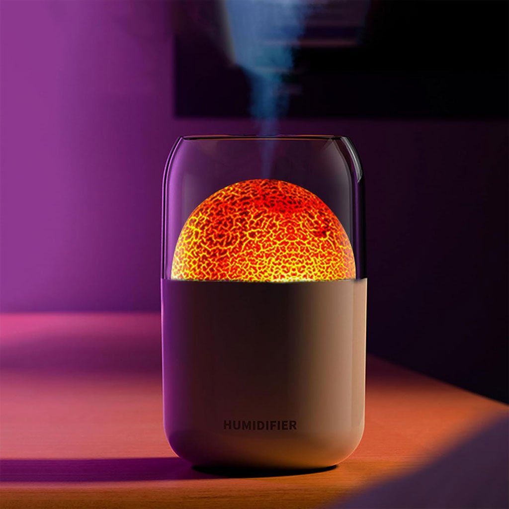 Humidfier-Y10-cnc.jpg Diffuseur d’arômes Effet Volcan Lumineux 300ML - الصورة 1