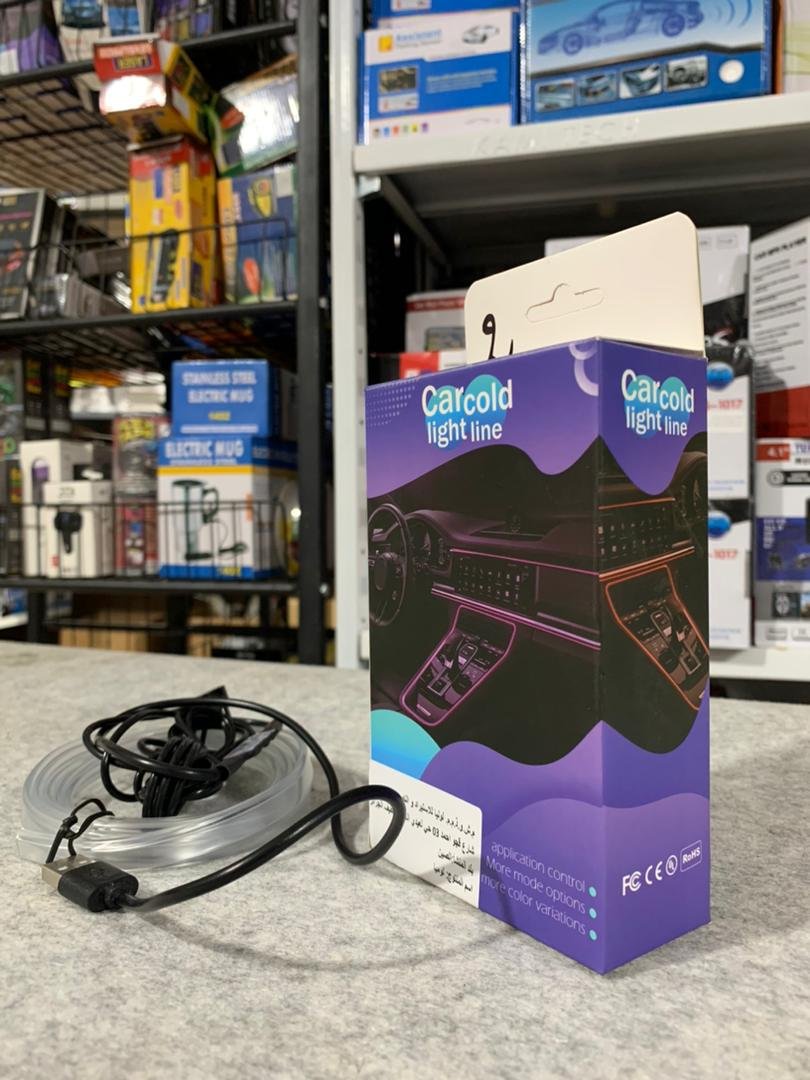 IMG-20231019-WA0045.jpg Bande lumineuse Fibre optique Led fluo RGB USB pour intérieur de voiture - الصورة 1