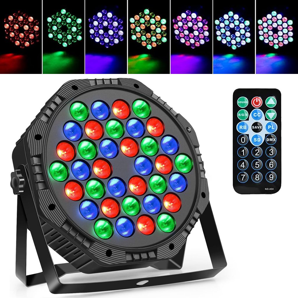 LED-36-cnc.jpg Projecteur Stroboscope LED RVB 36 LED avec Télécommande – جهاز الألعاب الضوئية - الصورة 1