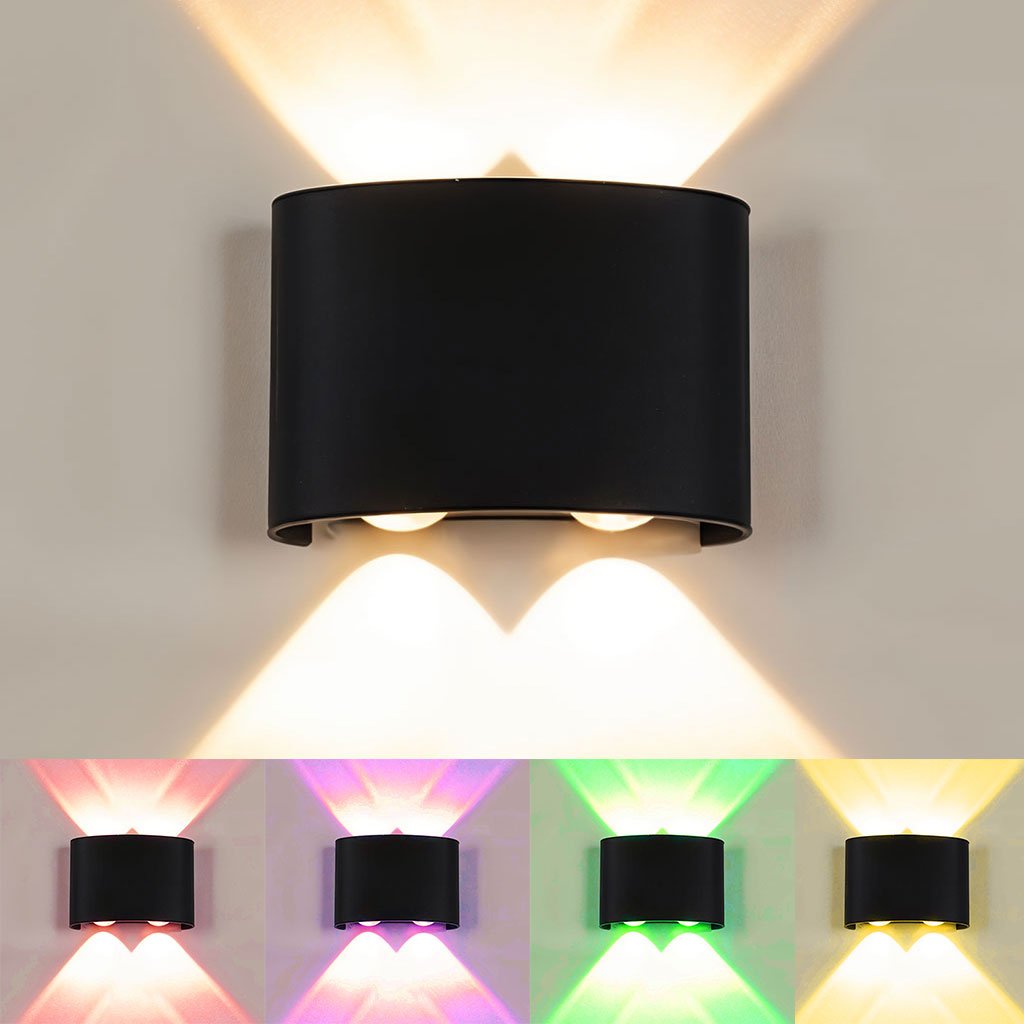 LED-4W-2LAMPE-RBG-cnc-2.jpg Applique Murale LED RGB 4W D’Éclairage Extérieur 2 Lampes en Aluminium - الصورة 1