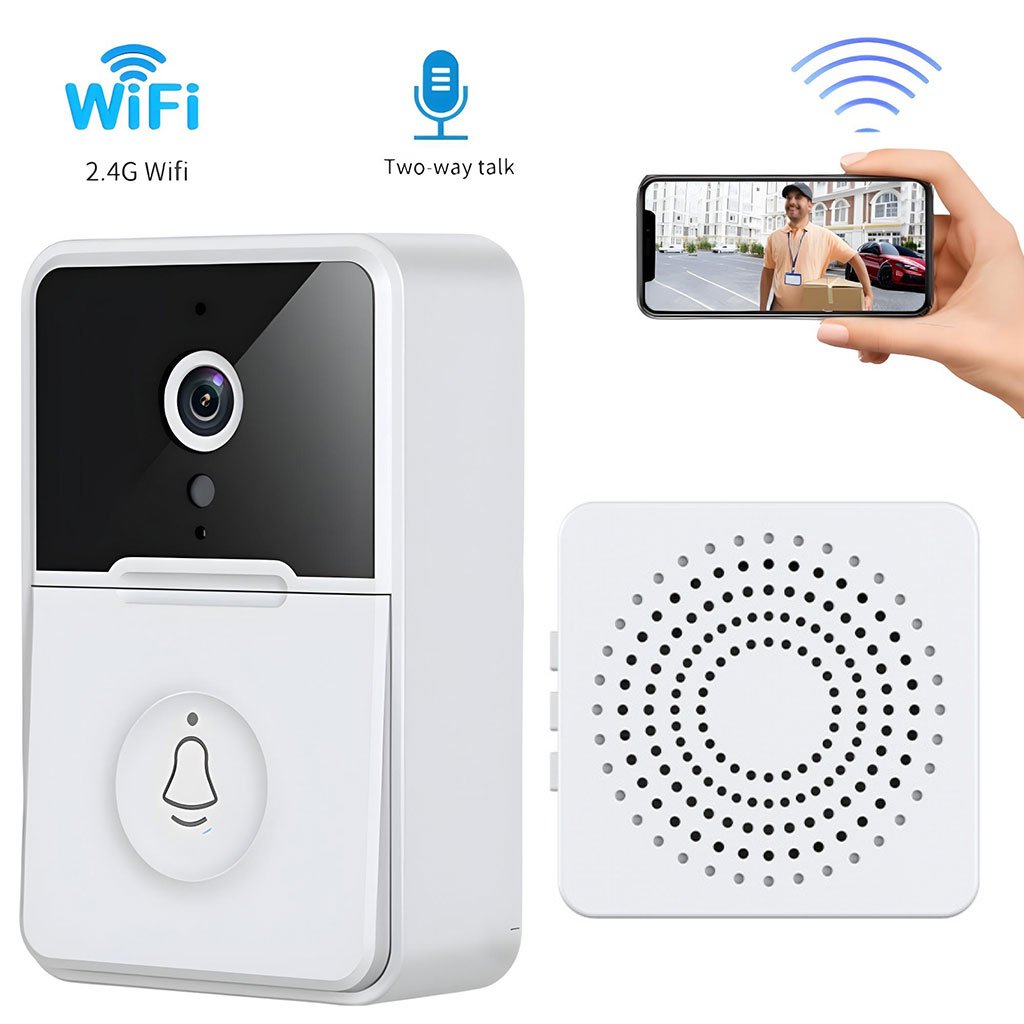 Mini-Doorbell-cnc-2.jpg Sonnette et interphone Wifi Sans Fil avec caméra vidéo - الصورة 1