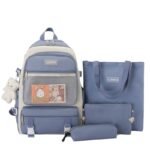 ⁦Ensemble de sacs d’école Kawai pour adolescents 4Pcs CLBD V3 Bleu – محفظة 4 قطع كاواي أزرق⁩ - الصورة ⁦3⁩