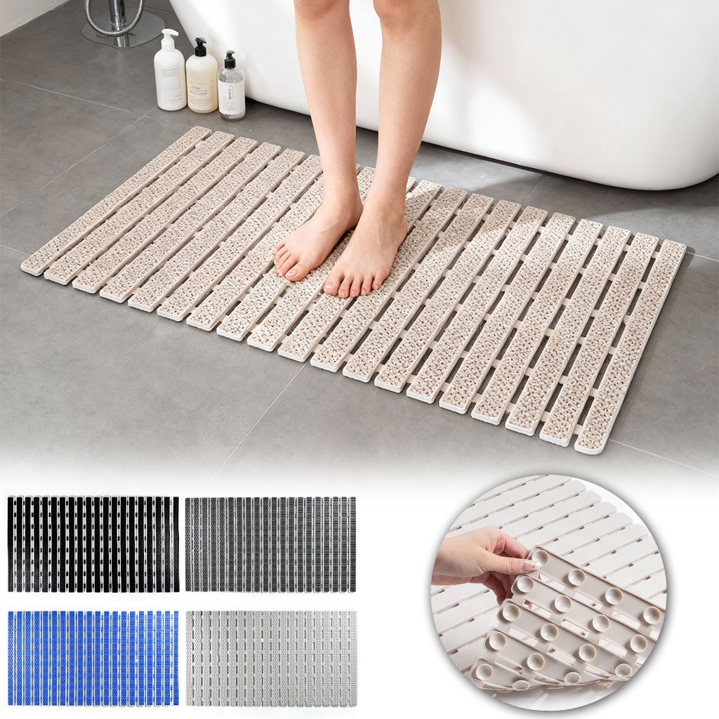 Tapis-anti-gliss-cnc-8.jpg Tapis de baignoire et de douche antidérapant avec trou d’évacuation – بساط حمام مضاد للإنزلاق - الصورة 1