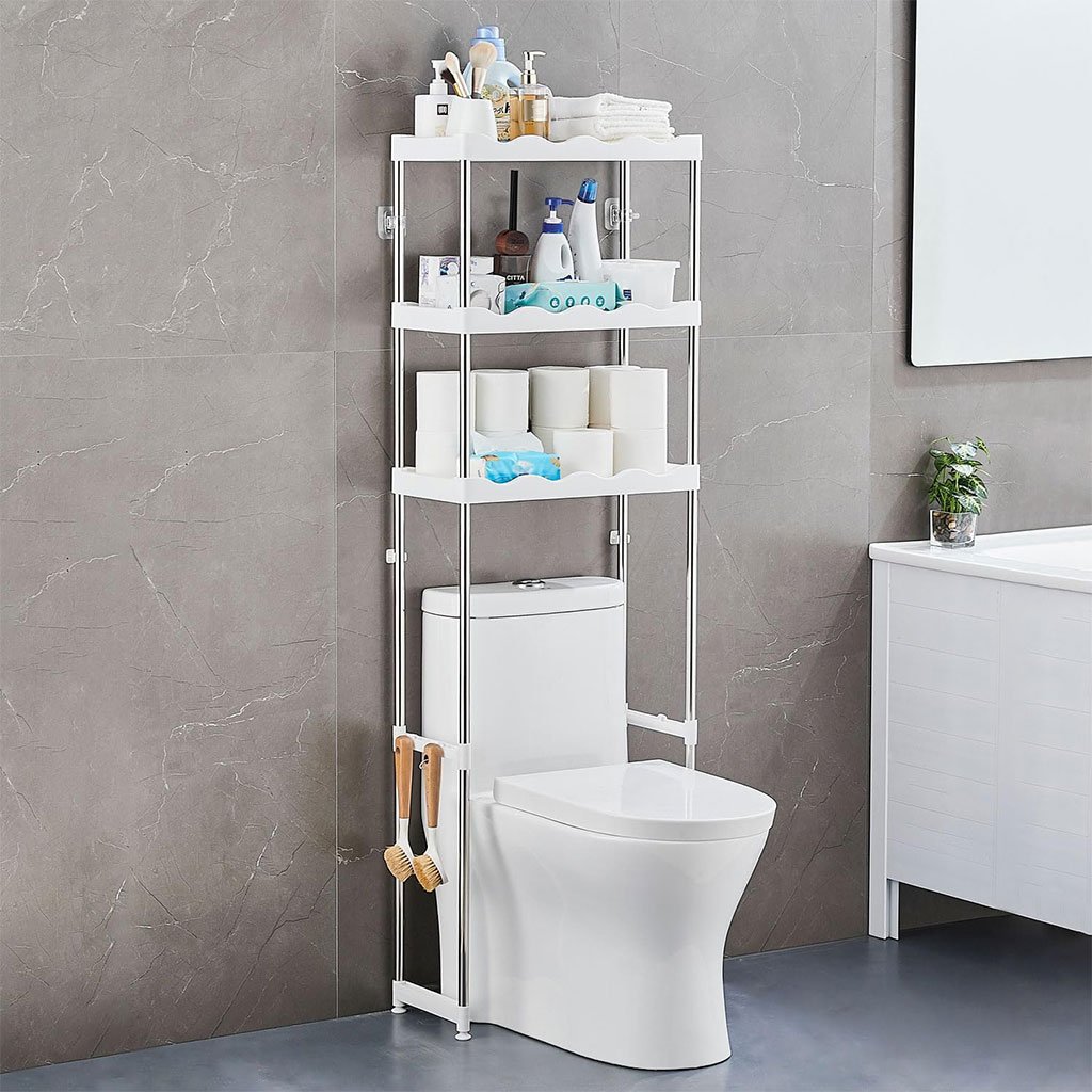 Toilet-Rack-Nw-cnc-2.jpg Étagère de salle de bain au-dessus des toilettes à 3 niveaux - الصورة 1