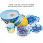 ⁦6 couvercles en silicone, extensibles, réutilisables, hermétiques, pour conservation des aliments, pour micro-ondes, pour la cuisine⁩ - الصورة ⁦4⁩