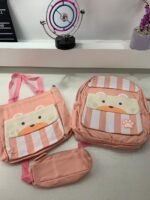 ⁦Ensemble de sacs d’école Kawai pour adolescents 3Pcs Ours Rose – محفظة 3 قطع كاواي وردي⁩ - الصورة ⁦4⁩
