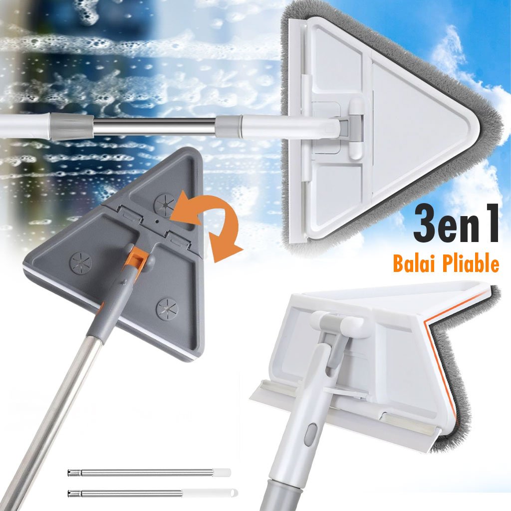 balai-PL-cnc-1-1.jpg Vadrouille de Nettoyage avec Manche Long Pliable à 180° avec Grattoir – ممسحة من ميكروفيبر للتنظيف في أصعب المناطق - الصورة 1