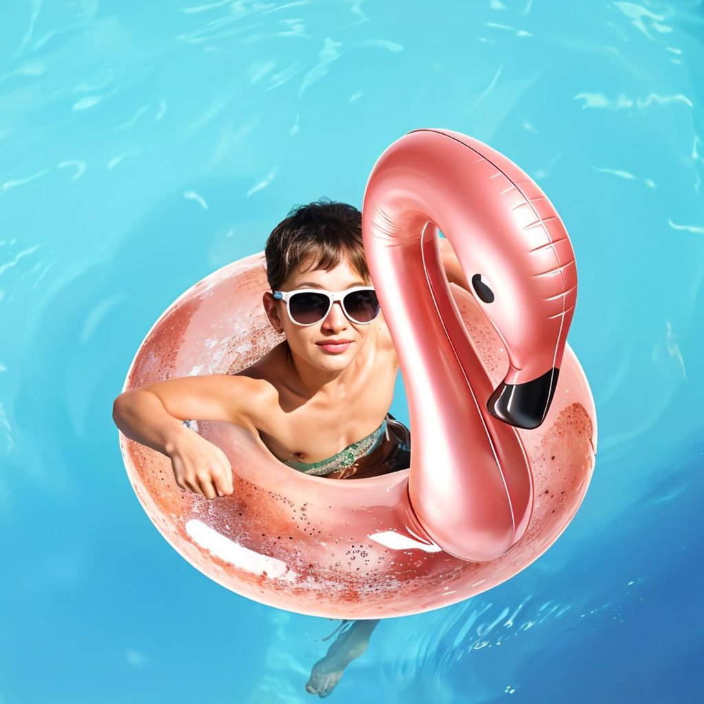 bouee-flamingo-7.jpg Bouée Gonflables en forme de Flamingo Rose -عوامة قابلة للنفخ فلامينجو - الصورة 1