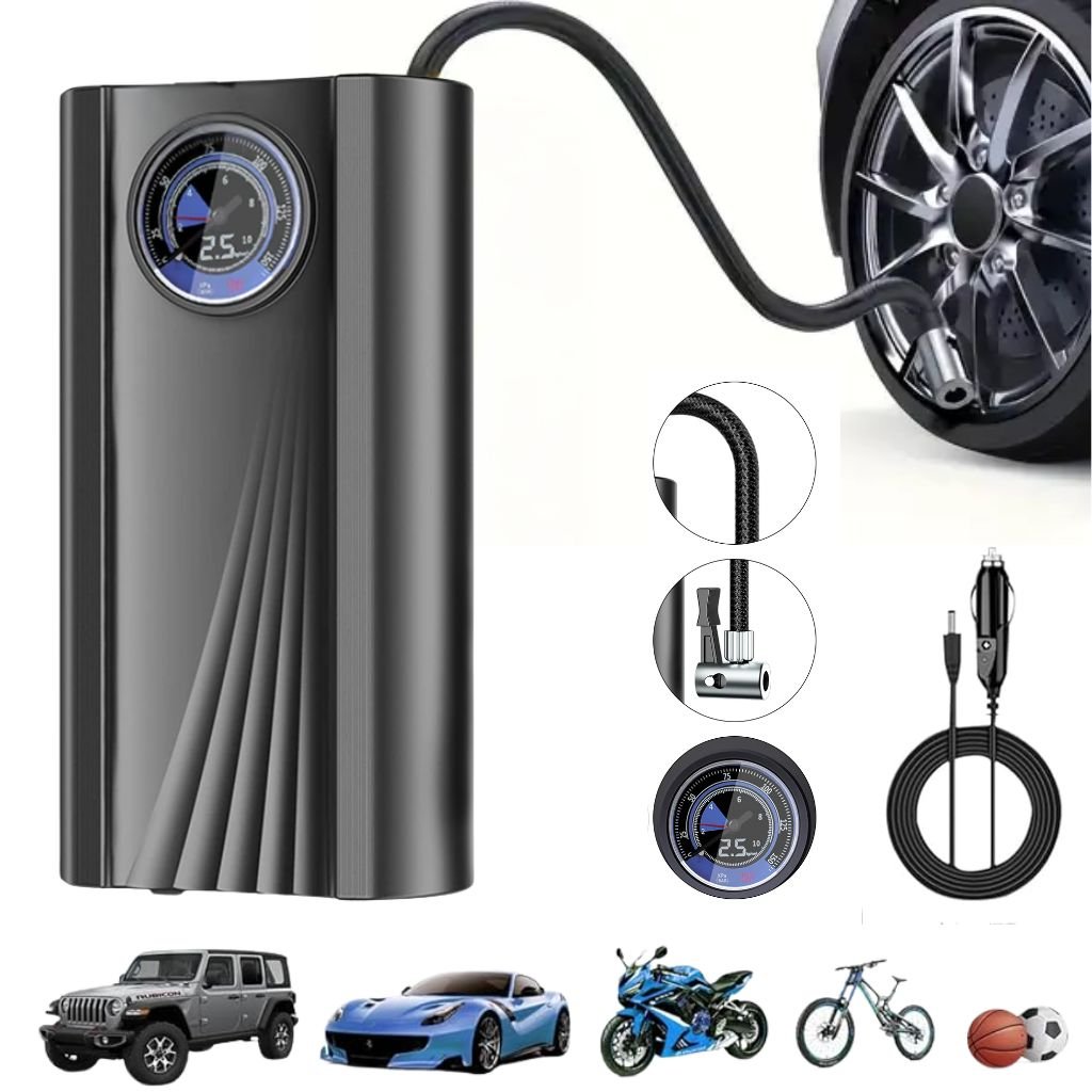 dfsd4dddddDCFGddsdfsjkdfjsdff-E2809301.jpg Pompe à Air Électrique Mini 12V avec Écran LCD – جهاز نفخ العجلات مع شاشة - الصورة 1