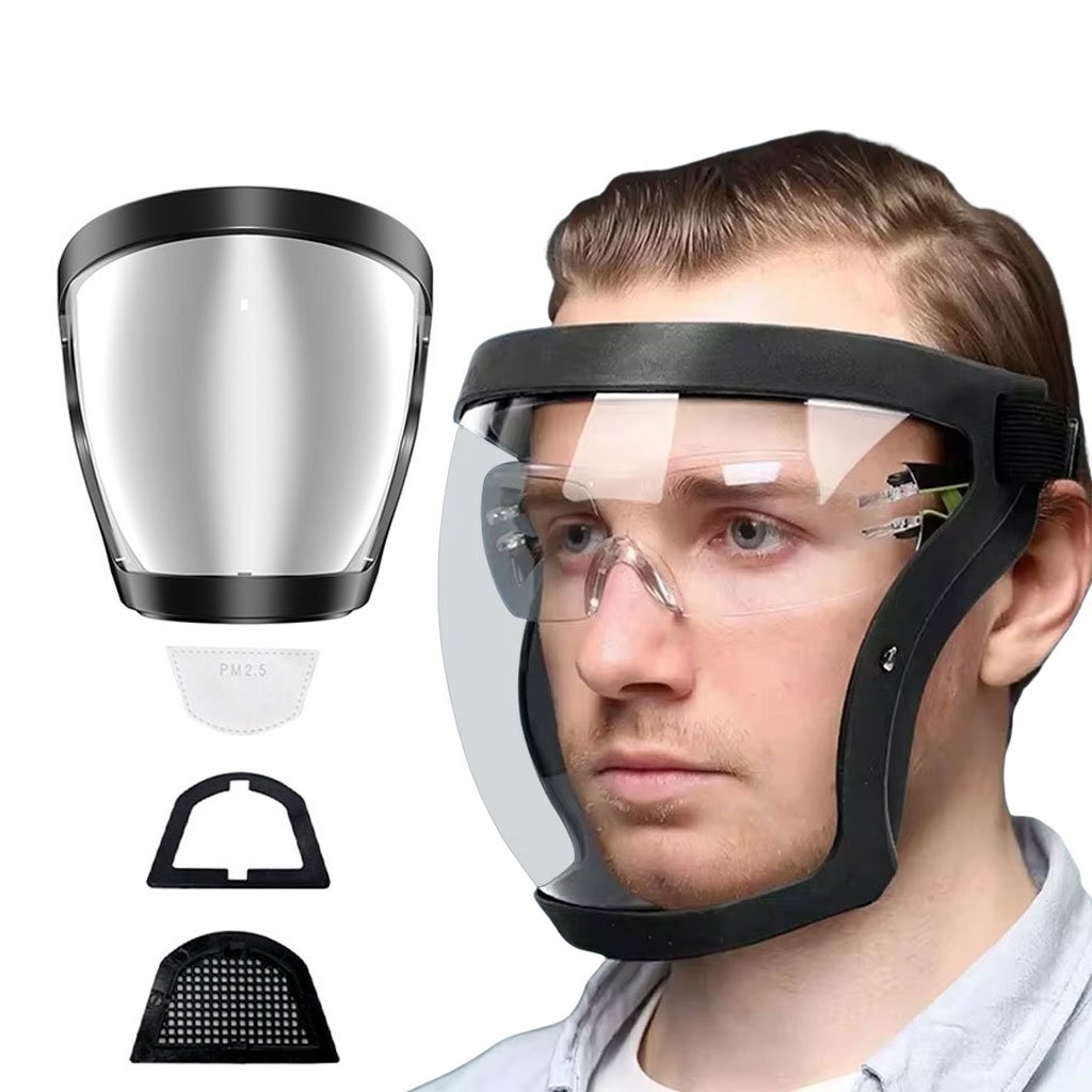 masque.jpg Masque facial intégral HD transparent, super protecteur anti-buée et respirant - الصورة 1
