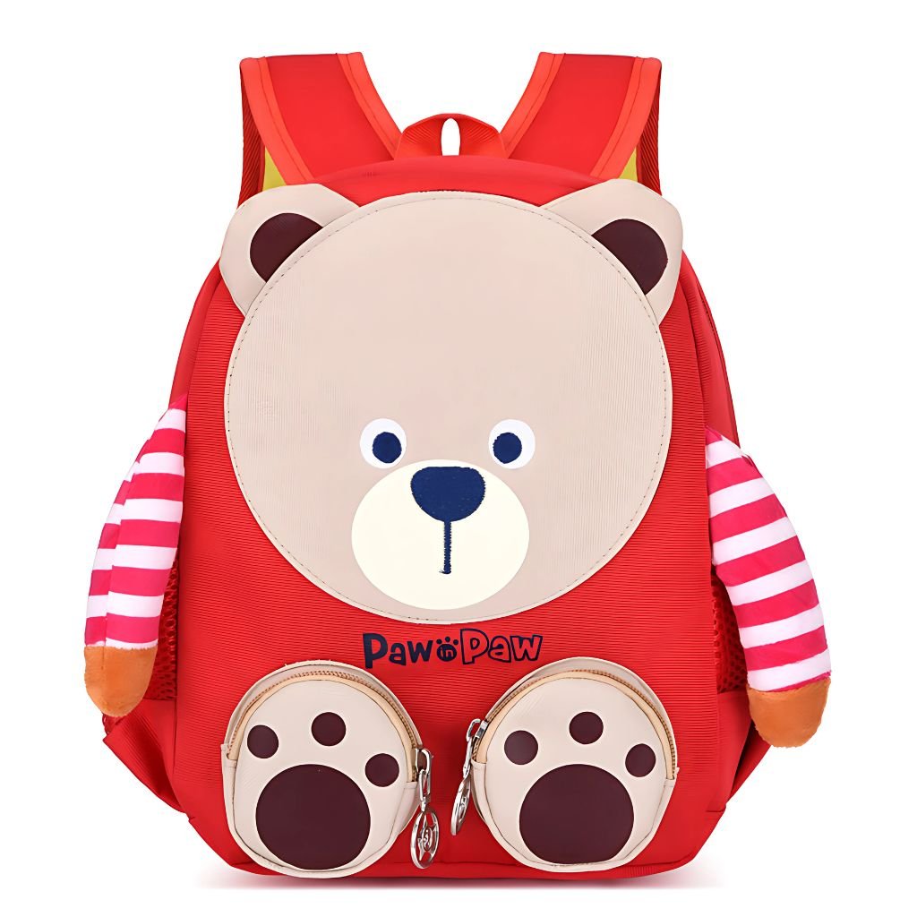 pawpaw-rouge01-1.jpg Sac à dos Mignon pour Enfants Paw Paw – Rouge – محفظة أطفال صغيرة - الصورة 1