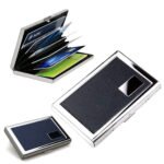 Étui portefeuille en acier noir avec protection RFID pour 6 cartes de crédit – محفظة بطاقات الإئتمان