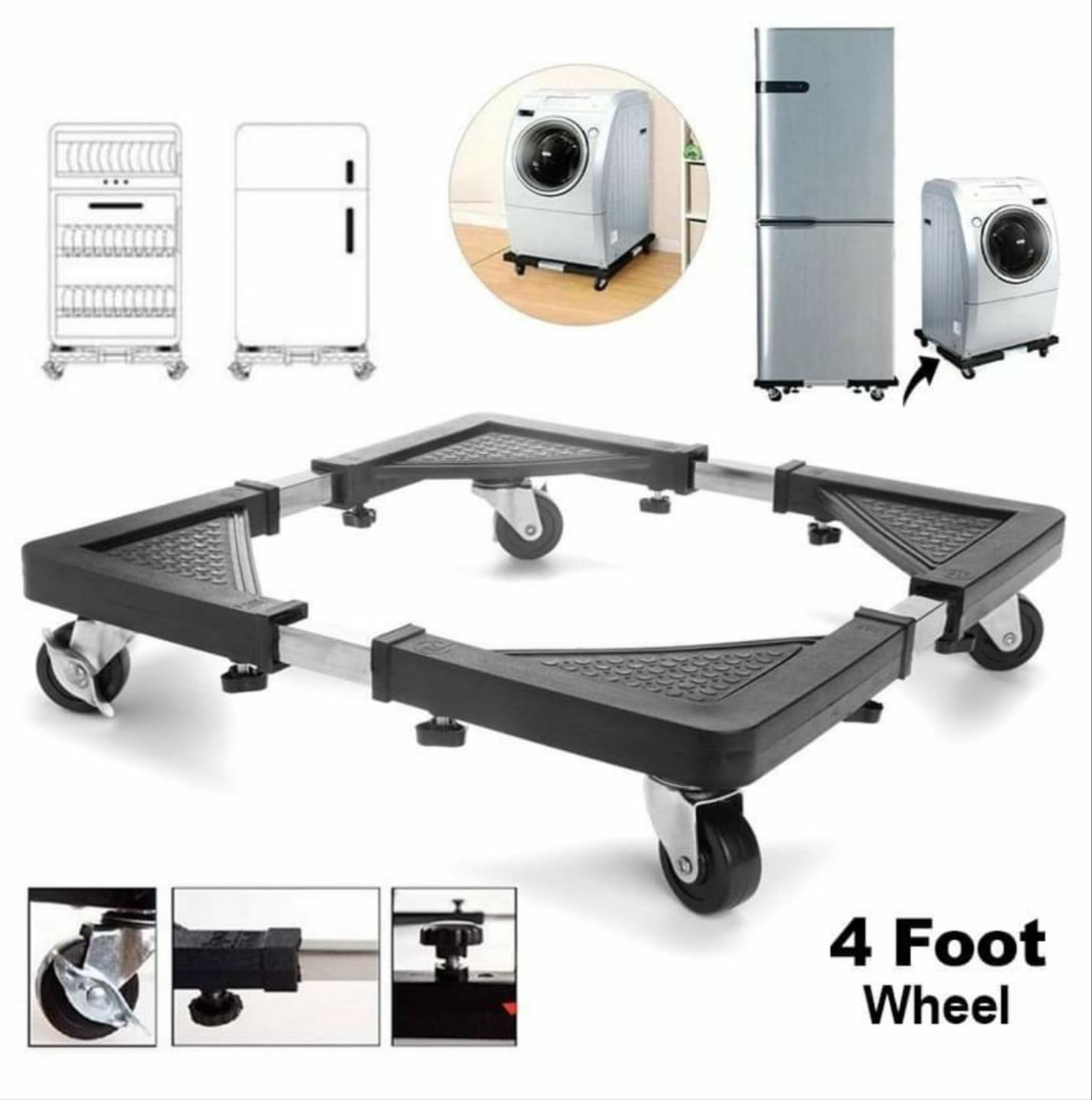 product-849003784214523.jpg Support Roulant réglable en acier inoxydable - الصورة 1