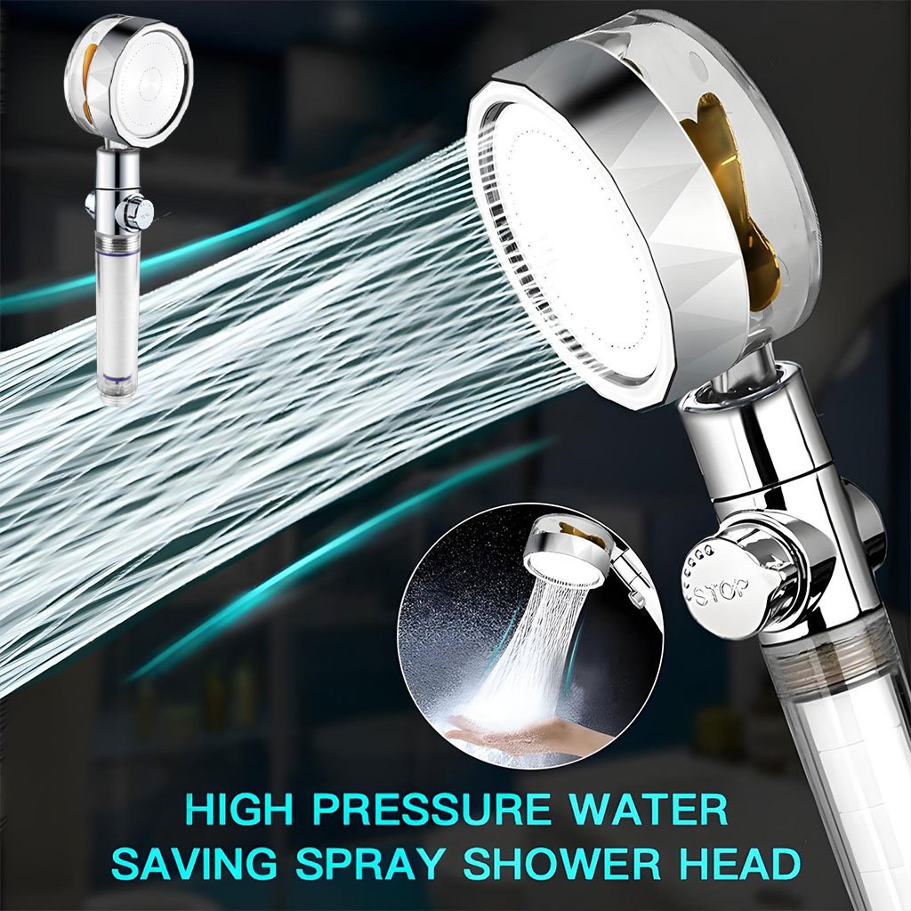 water-faucet.jpg Pommeau de Douche avec Ventilateur Économie pour Salle de Bains Débit 360 Degrés Rotation - الصورة 1