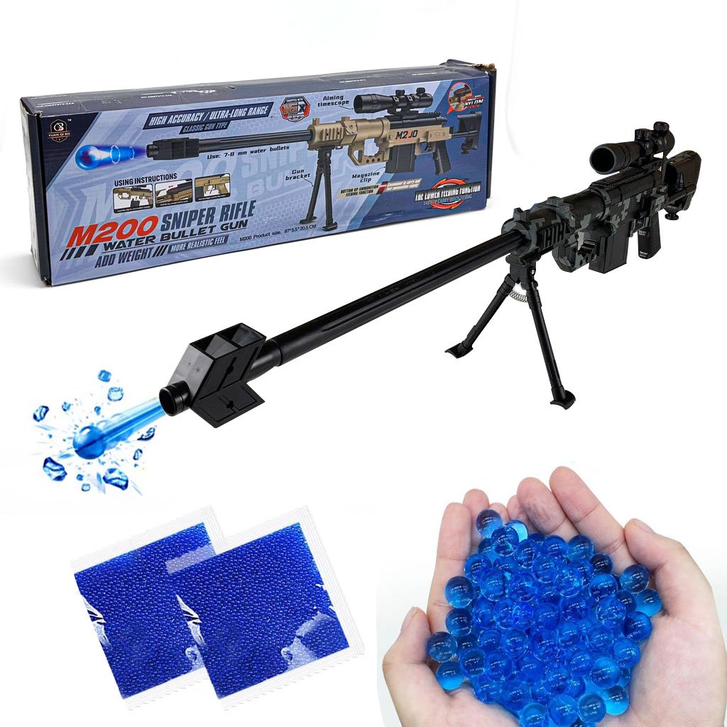 M200-Sniper-cnc.jpg Jouet Pistolet à billes de gel Automatique M200 Sniper Rifle – لعبة قاذف الكرات الكريستالية - الصورة 1