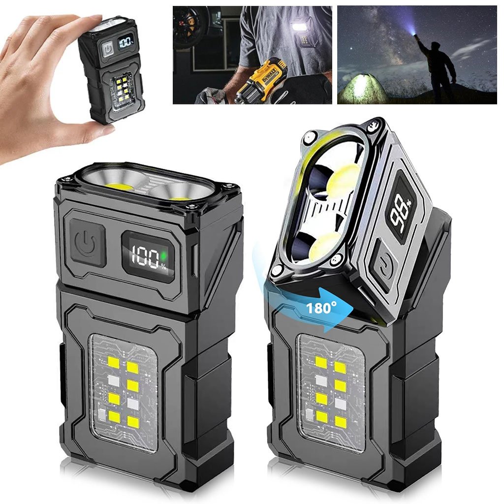 Flashlight-Casquette-cnc-1.jpg Lampe torche à clip pour chapeau à haute luminosité avec base magnétique – مصباح مغناطيسي عالي السطوع - الصورة 1