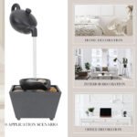 ⁦Fontaine théière flottante décoration de table avec lumières LED et pierres – نافورة مياه على شكل إبريق شاي عائم⁩ - الصورة ⁦4⁩