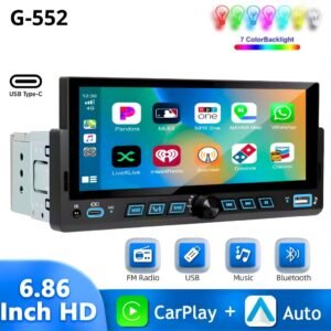 Gazel Systems MP5 Player LCD Screen Multimedia Player Wireless Carplay Android Auto EQ Bluetooth USB Mirror Link Car Stereo