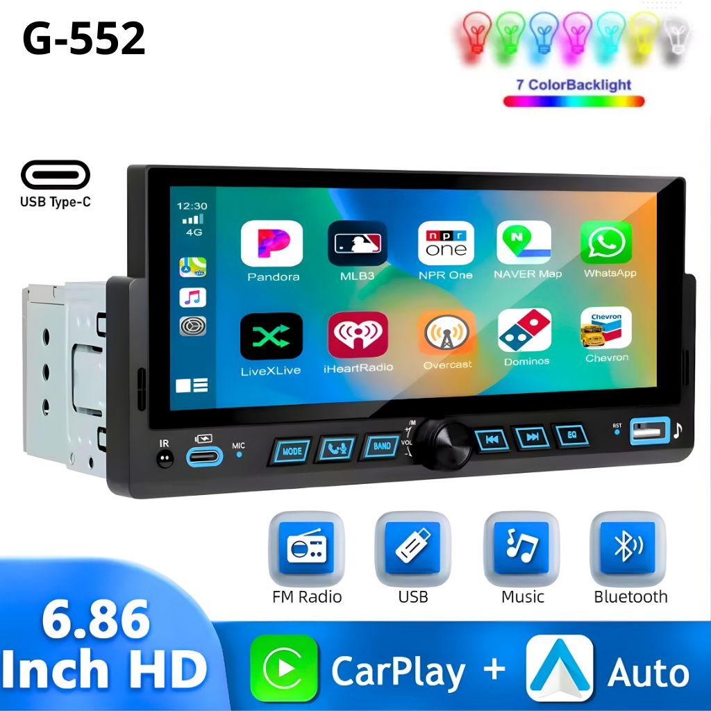 G-552.jpg Gazel Systems MP5 Player LCD Screen Multimedia Player Wireless Carplay Android Auto EQ Bluetooth USB Mirror Link Car Stereo - الصورة 1