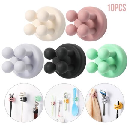 Ensemble de 10 attaches en silicone à fixer au mur multifonctionnels – طقم تثبيت أغراض على الحائط
