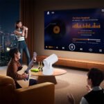 ⁦Mini Projector Karaoke Portable Support 4K 1080P YS-300 KTV – جهاز مديا ذكي للعرض على الحائط مع كاريوكي⁩ - الصورة ⁦5⁩