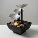 ⁦Fontaine décorative en forme de pétales avec lumières LED et pierres – نافورة مياه بعدة طبقات⁩ - الصورة ⁦3⁩